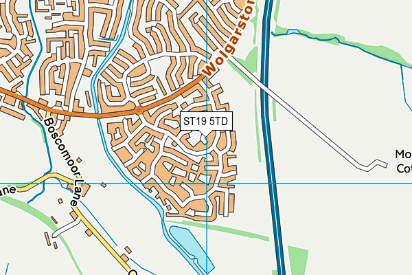 ST19 5TD map - OS VectorMap District (Ordnance Survey)