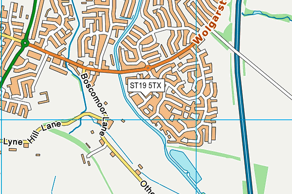 ST19 5TX map - OS VectorMap District (Ordnance Survey)