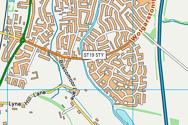 ST19 5TY map - OS VectorMap District (Ordnance Survey)