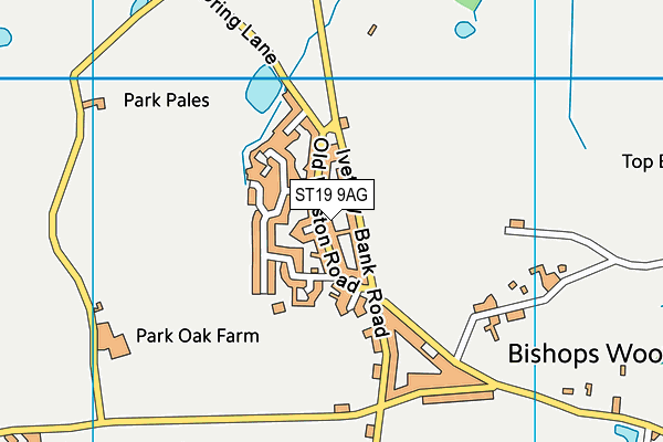 ST19 9AG map - OS VectorMap District (Ordnance Survey)