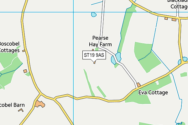 ST19 9AS map - OS VectorMap District (Ordnance Survey)