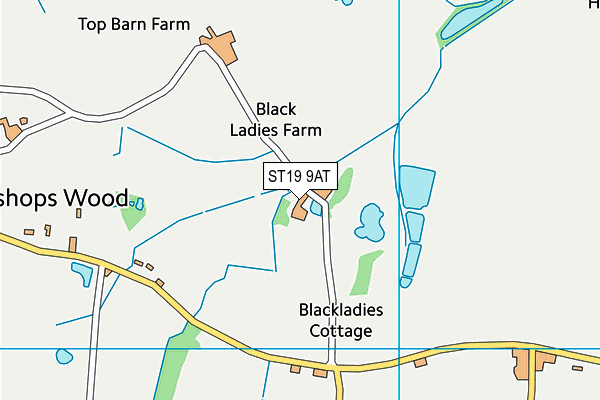 ST19 9AT map - OS VectorMap District (Ordnance Survey)