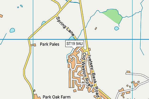 ST19 9AU map - OS VectorMap District (Ordnance Survey)