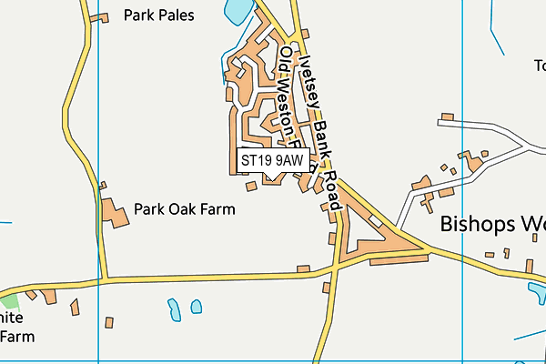 ST19 9AW map - OS VectorMap District (Ordnance Survey)