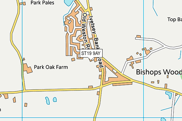 ST19 9AY map - OS VectorMap District (Ordnance Survey)