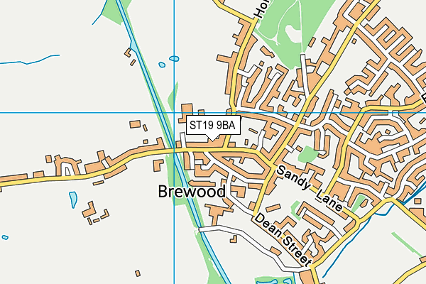 St Dominic's Brewood map (ST19 9BA) - OS VectorMap District (Ordnance Survey)