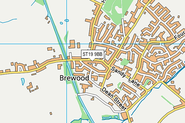 ST19 9BB map - OS VectorMap District (Ordnance Survey)