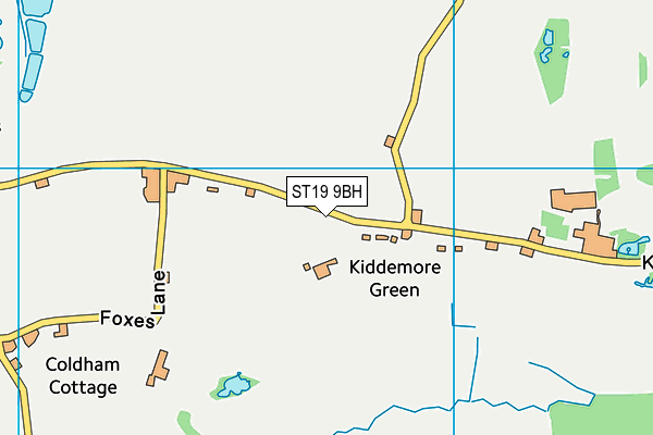 ST19 9BH map - OS VectorMap District (Ordnance Survey)