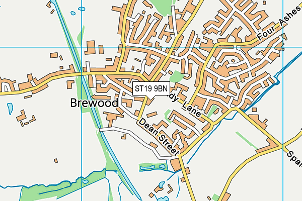 ST19 9BN map - OS VectorMap District (Ordnance Survey)