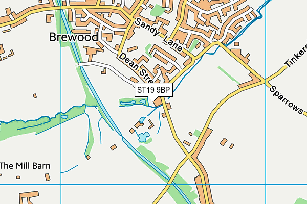 ST19 9BP map - OS VectorMap District (Ordnance Survey)