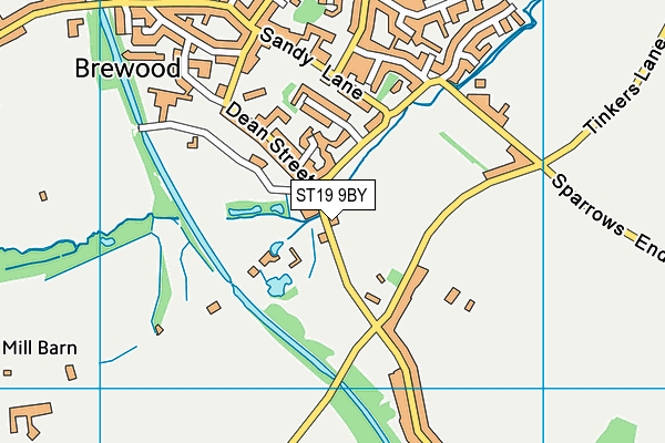 ST19 9BY map - OS VectorMap District (Ordnance Survey)