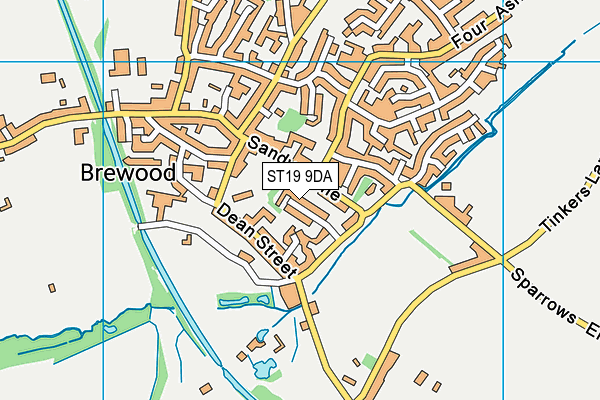 ST19 9DA map - OS VectorMap District (Ordnance Survey)