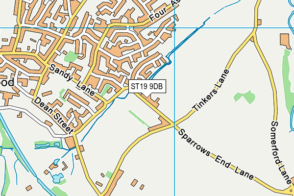 ST19 9DB map - OS VectorMap District (Ordnance Survey)