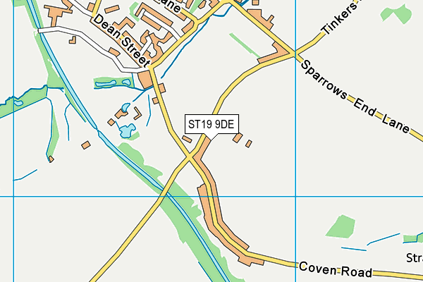 ST19 9DE map - OS VectorMap District (Ordnance Survey)