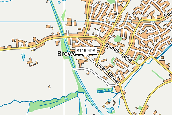 Brewood Middle CofE Academy map (ST19 9DS) - OS VectorMap District (Ordnance Survey)