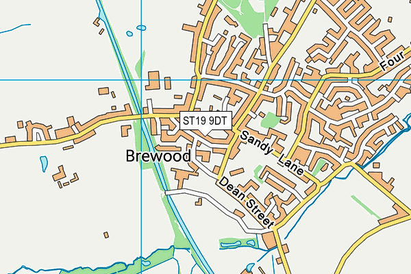 ST19 9DT map - OS VectorMap District (Ordnance Survey)