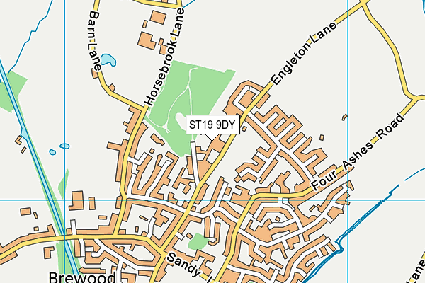 ST19 9DY map - OS VectorMap District (Ordnance Survey)