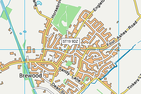 ST19 9DZ map - OS VectorMap District (Ordnance Survey)