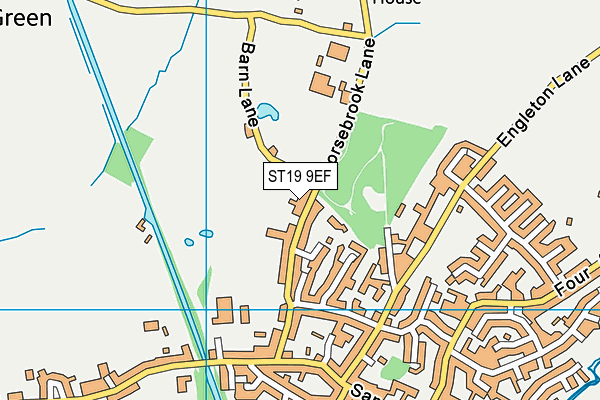 ST19 9EF map - OS VectorMap District (Ordnance Survey)