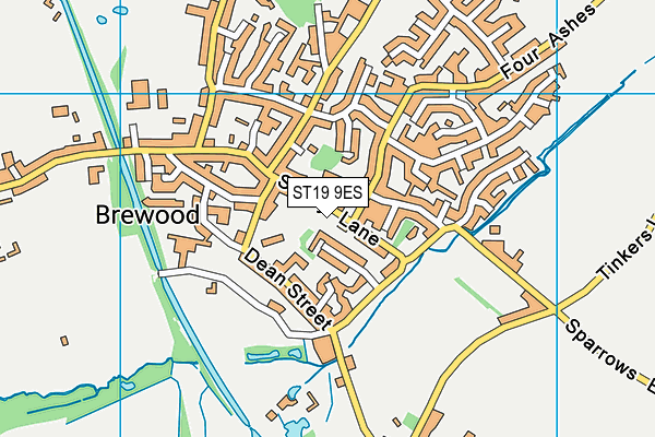 ST19 9ES map - OS VectorMap District (Ordnance Survey)