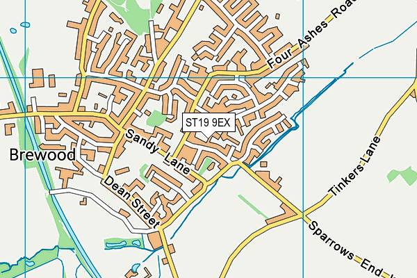 ST19 9EX map - OS VectorMap District (Ordnance Survey)