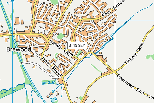 ST19 9EY map - OS VectorMap District (Ordnance Survey)