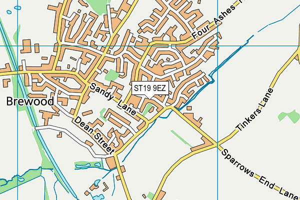 ST19 9EZ map - OS VectorMap District (Ordnance Survey)