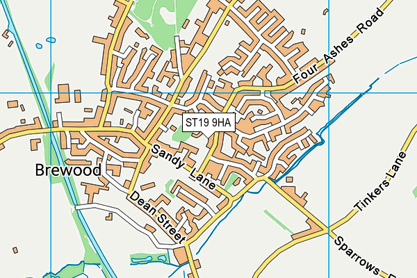 ST19 9HA map - OS VectorMap District (Ordnance Survey)