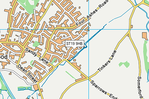 ST19 9HB map - OS VectorMap District (Ordnance Survey)