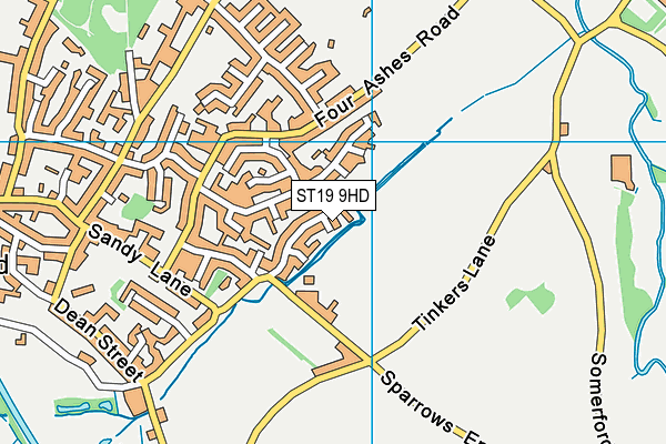 ST19 9HD map - OS VectorMap District (Ordnance Survey)