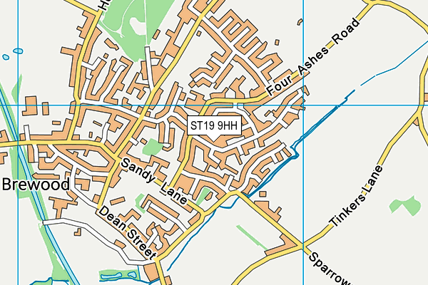 ST19 9HH map - OS VectorMap District (Ordnance Survey)
