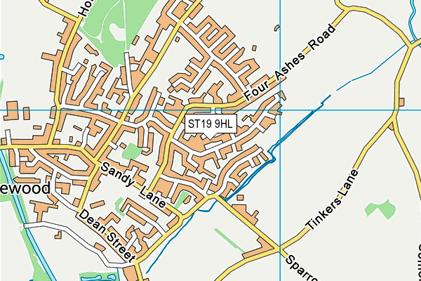 ST19 9HL map - OS VectorMap District (Ordnance Survey)