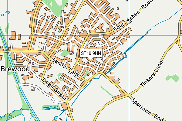 ST19 9HN map - OS VectorMap District (Ordnance Survey)