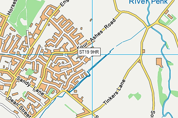 ST19 9HR map - OS VectorMap District (Ordnance Survey)