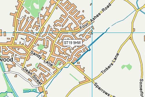 ST19 9HW map - OS VectorMap District (Ordnance Survey)