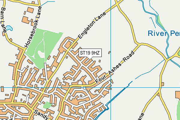 ST19 9HZ map - OS VectorMap District (Ordnance Survey)