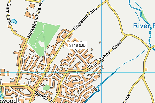 ST19 9JD map - OS VectorMap District (Ordnance Survey)