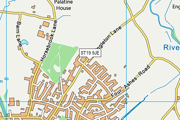 Brewood Playing Field map (ST19 9JE) - OS VectorMap District (Ordnance Survey)