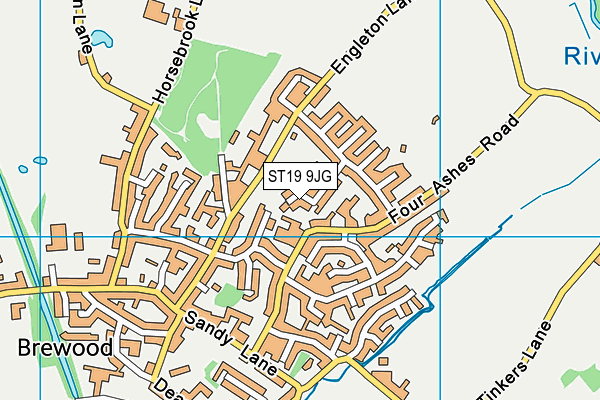 ST19 9JG map - OS VectorMap District (Ordnance Survey)