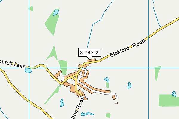ST19 9JX map - OS VectorMap District (Ordnance Survey)