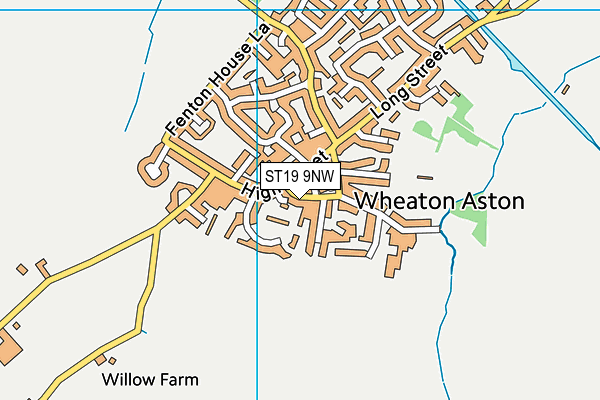 ST19 9NW map - OS VectorMap District (Ordnance Survey)