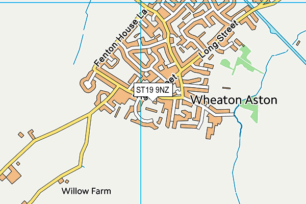 ST19 9NZ map - OS VectorMap District (Ordnance Survey)