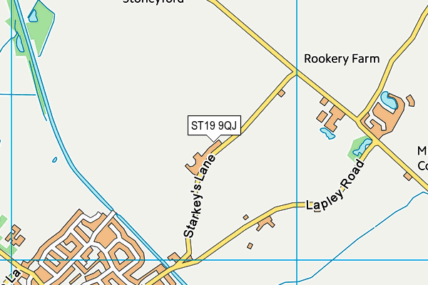 ST19 9QJ map - OS VectorMap District (Ordnance Survey)