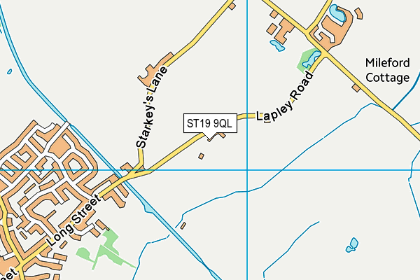 Wheaton Aston Sports And Social Club map (ST19 9QL) - OS VectorMap District (Ordnance Survey)