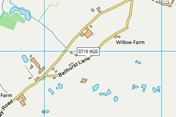 ST19 9QS map - OS VectorMap District (Ordnance Survey)