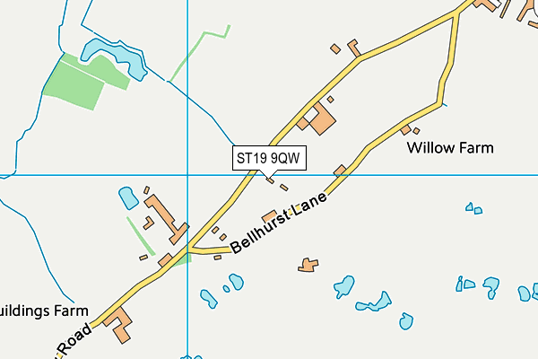 ST19 9QW map - OS VectorMap District (Ordnance Survey)