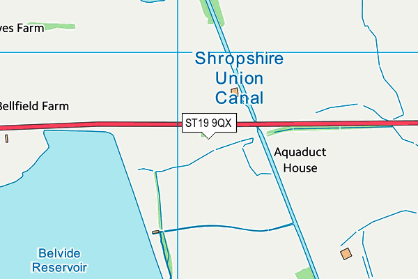 ST19 9QX map - OS VectorMap District (Ordnance Survey)