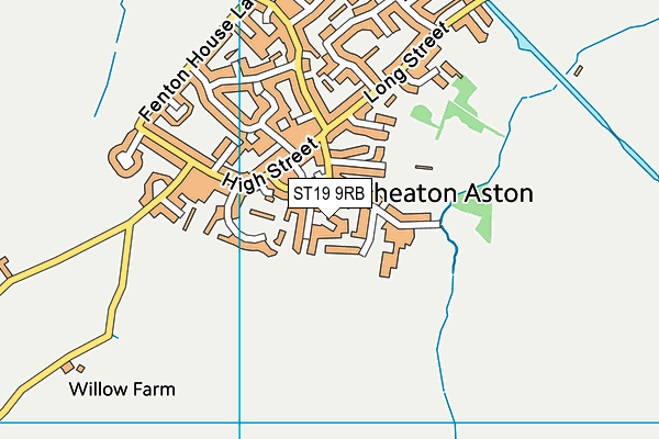 ST19 9RB map - OS VectorMap District (Ordnance Survey)