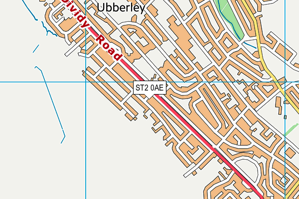 ST2 0AE map - OS VectorMap District (Ordnance Survey)