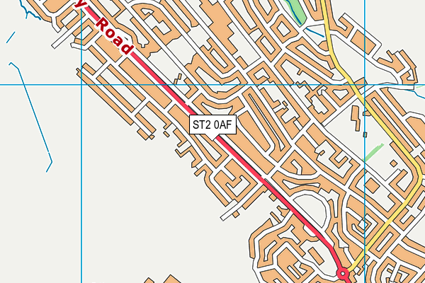 ST2 0AF map - OS VectorMap District (Ordnance Survey)